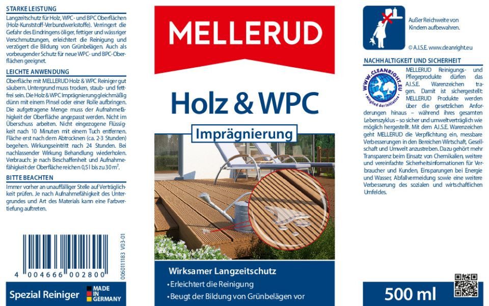 Mellerud Holz & WPC Imprägnierung 0,5 l Holzpflegeöl