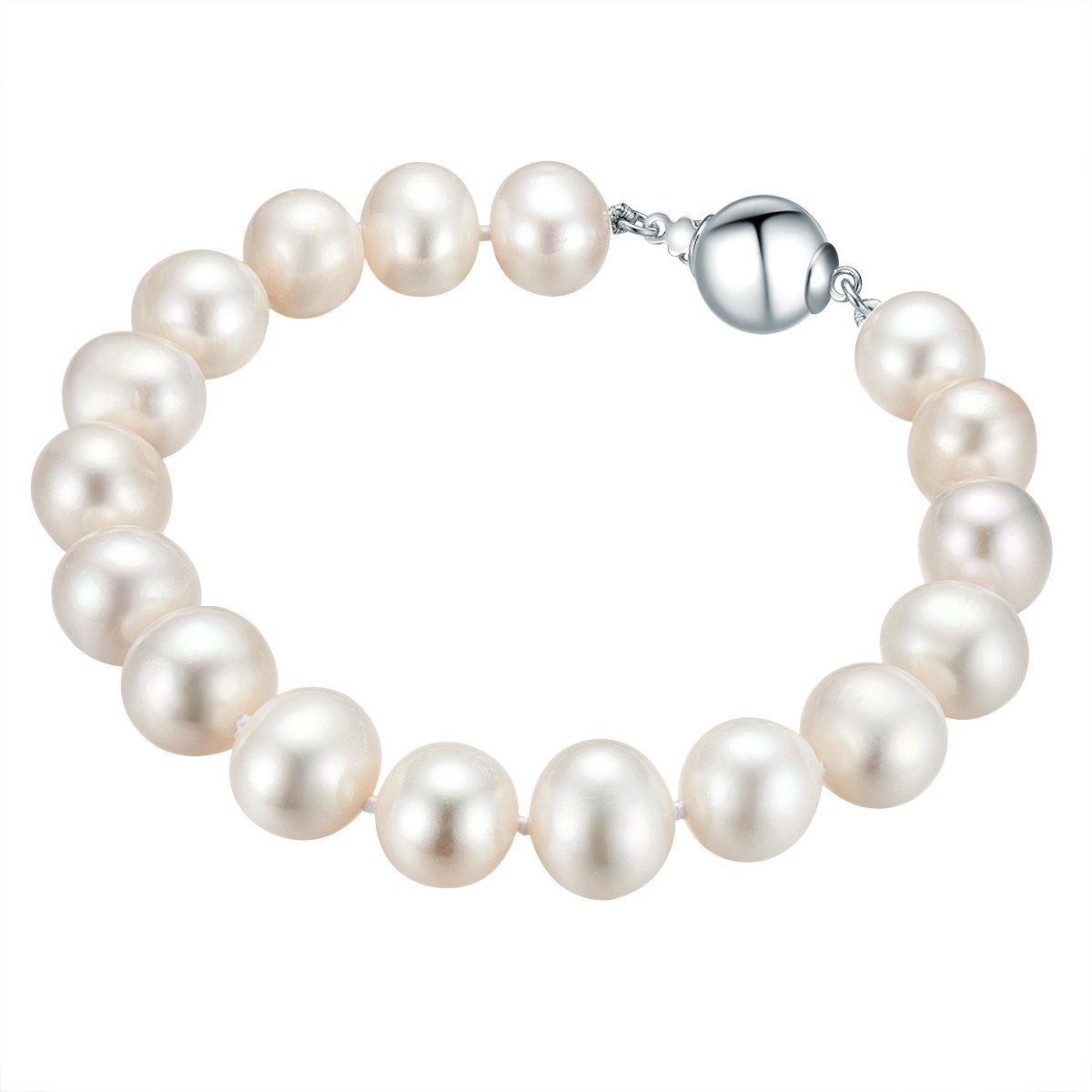 Valero Pearls Perlenarmband silber, mit Süßwasser-Zuchtperlen