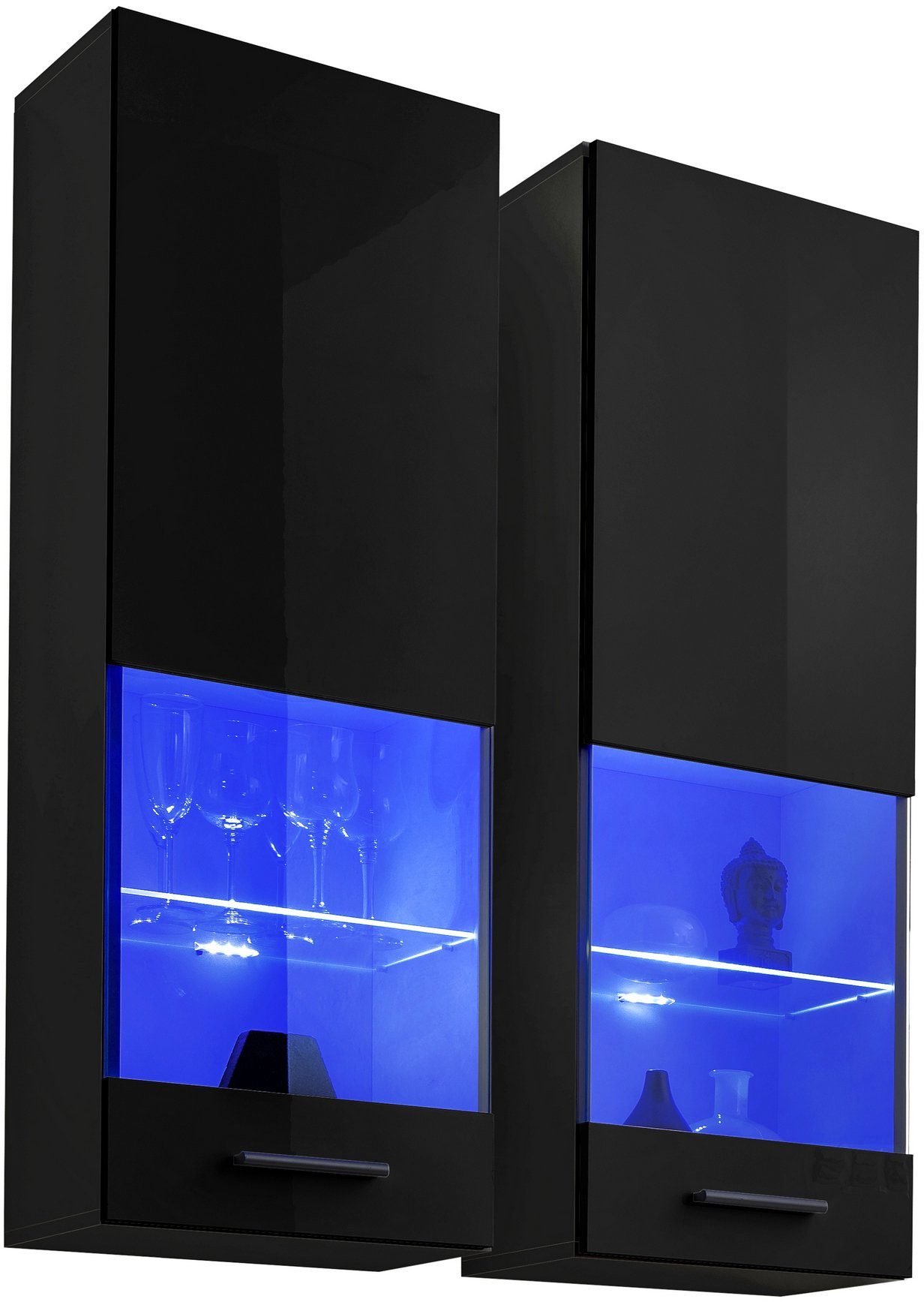 99rooms Vitrine Teka VII (Hängevitrine, Glasvitrine, Wohnmöbel) 2xVitrine, wahlweise mit LED, mit Glaseinsatz, variabel hängbar
