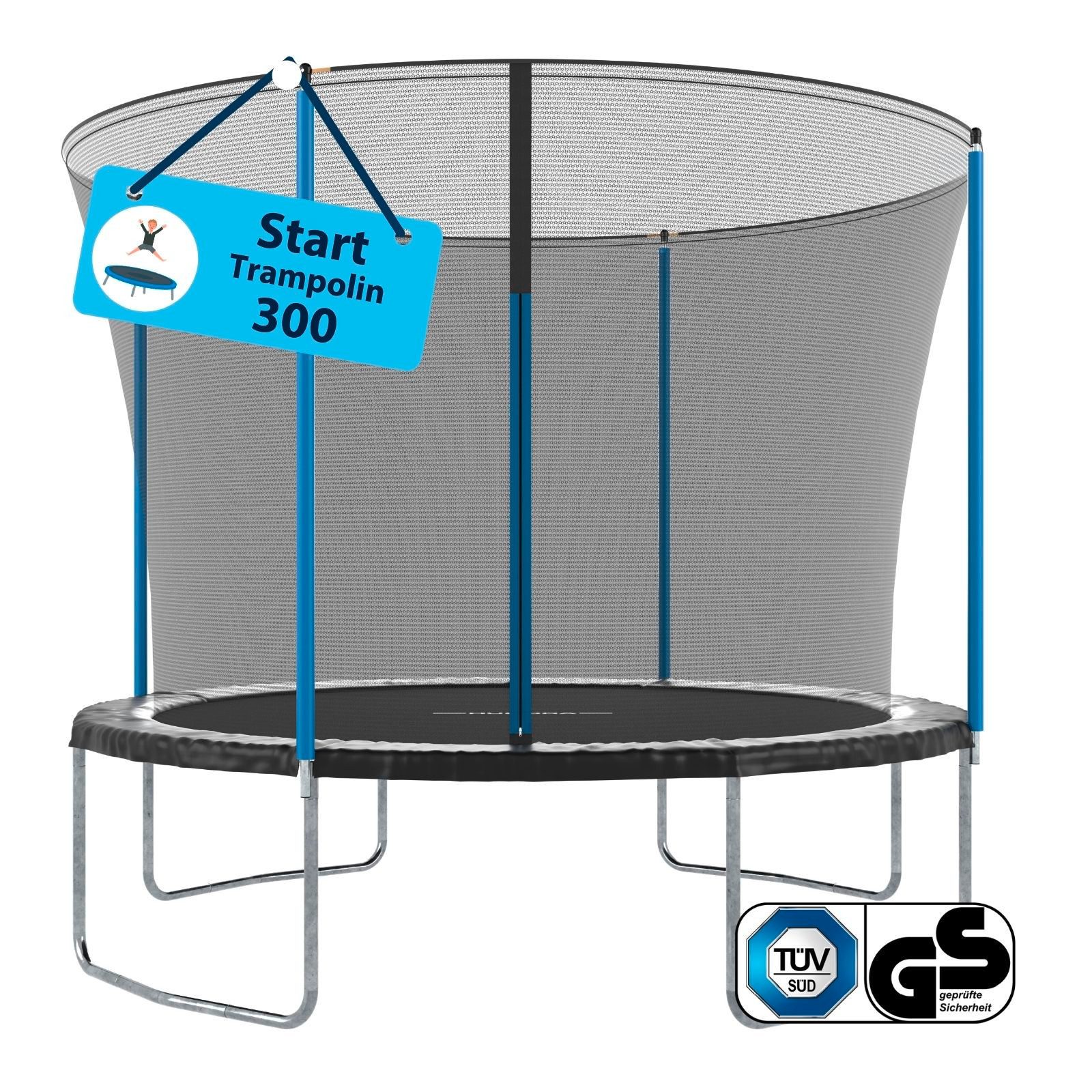 Hudora Gartentrampolin Start 300V, Ø 300 cm, Sicherheitsnetz, reißfeste Randabdeckung