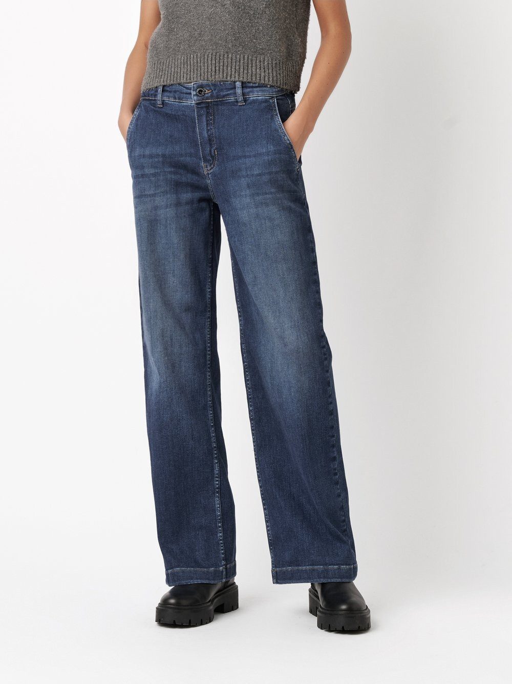 ROSNER Weite Jeans Audrey1_094 (1-tlg) mit Waschung und Buffies günstig online kaufen