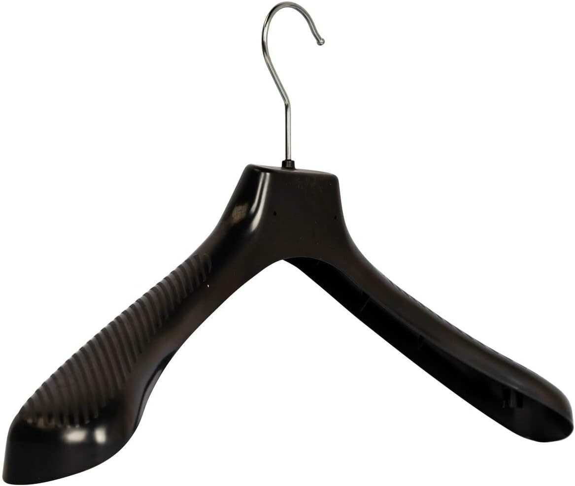 RSR Hangers Kleiderbügel SM 45 cm ohne Hosensteg Kunststoff Schwarz Anti-Rutsch 360° Haken, (10-tlg)