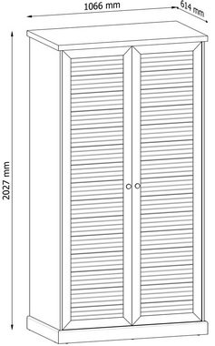 Feldmann-Wohnen Drehtürenschrank Boston (1-St) 106cm Pinie skandinavisch weiß eiche lefkas Landhaus-Stil