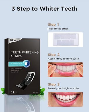 Silberstern Zahnpflege-Set Zahnaufhellungsstreifen, 28 Sensitive-Free-Aufhellungsstreifen, Peroxidfrei, entfernt Kaffee-, Tee- und Zigarettenflecken
