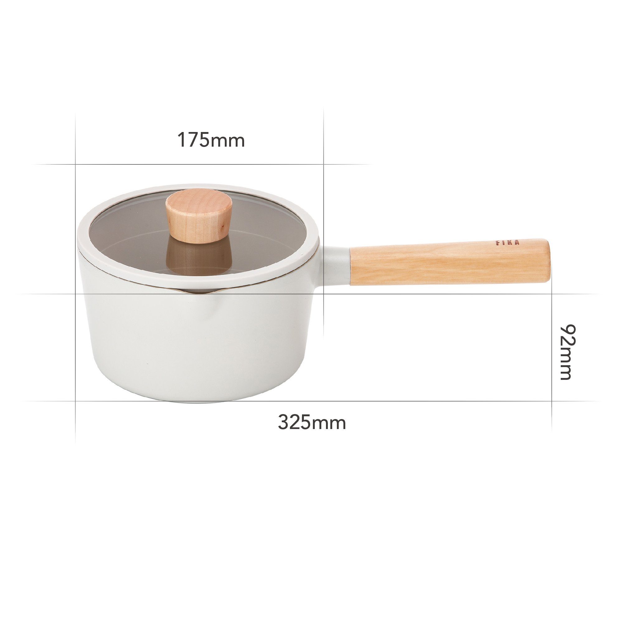 NEOFLAM® Milchtopf FIKA Milchtopf 16cm inkl. Glasdeckel, Aluminiumguss (1-tlg) – Bild 4 von 4