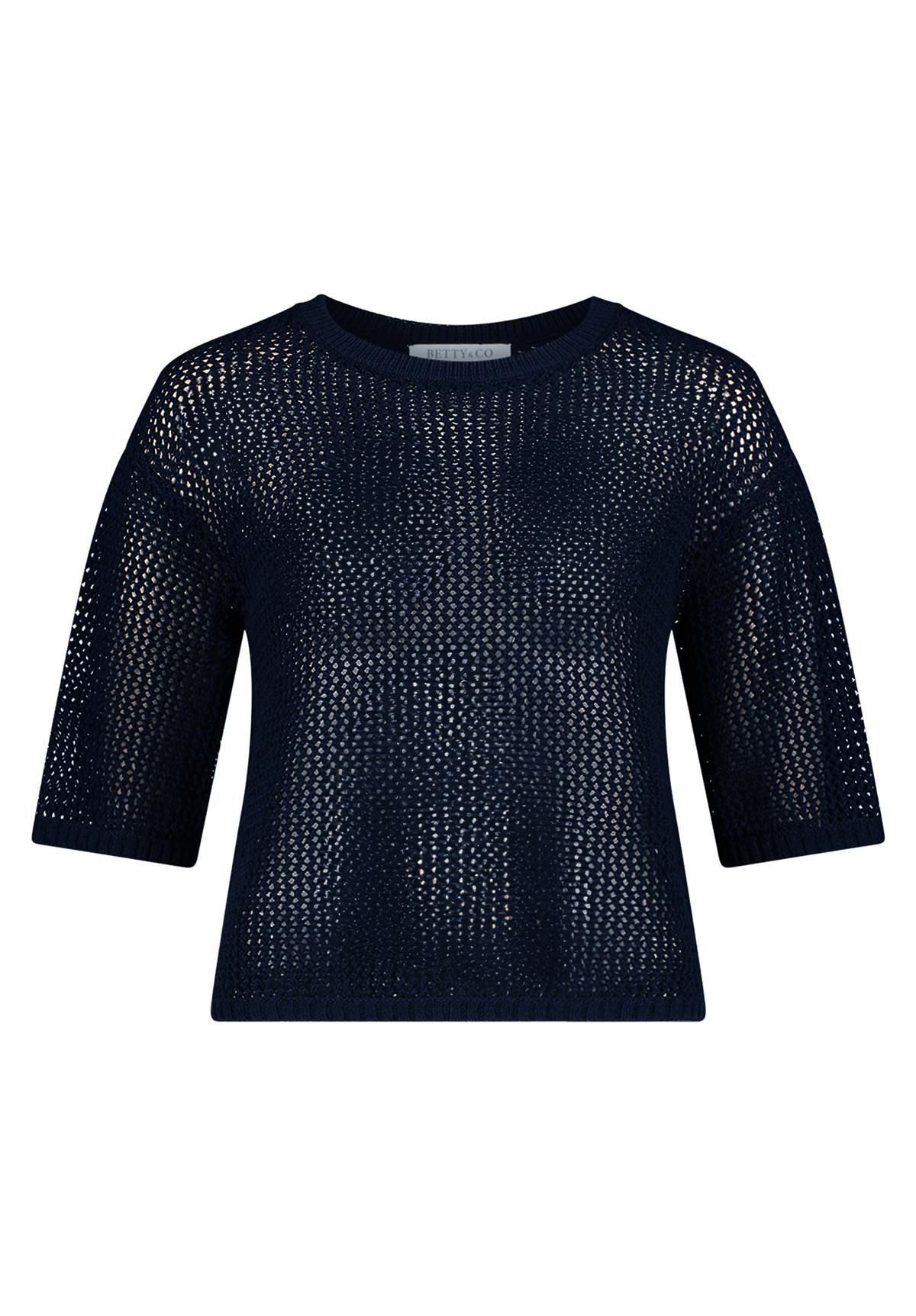 Kurzarmshirt Damen mit Lochmuster