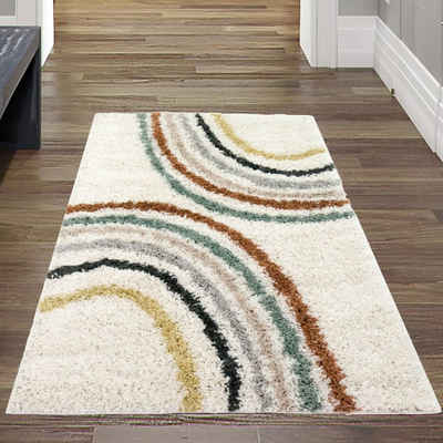 Teppich Designerteppich mit Halbkreis-Formen in Pastellfarben, Teppich-Traum, rechteckig, Höhe: 30 mm