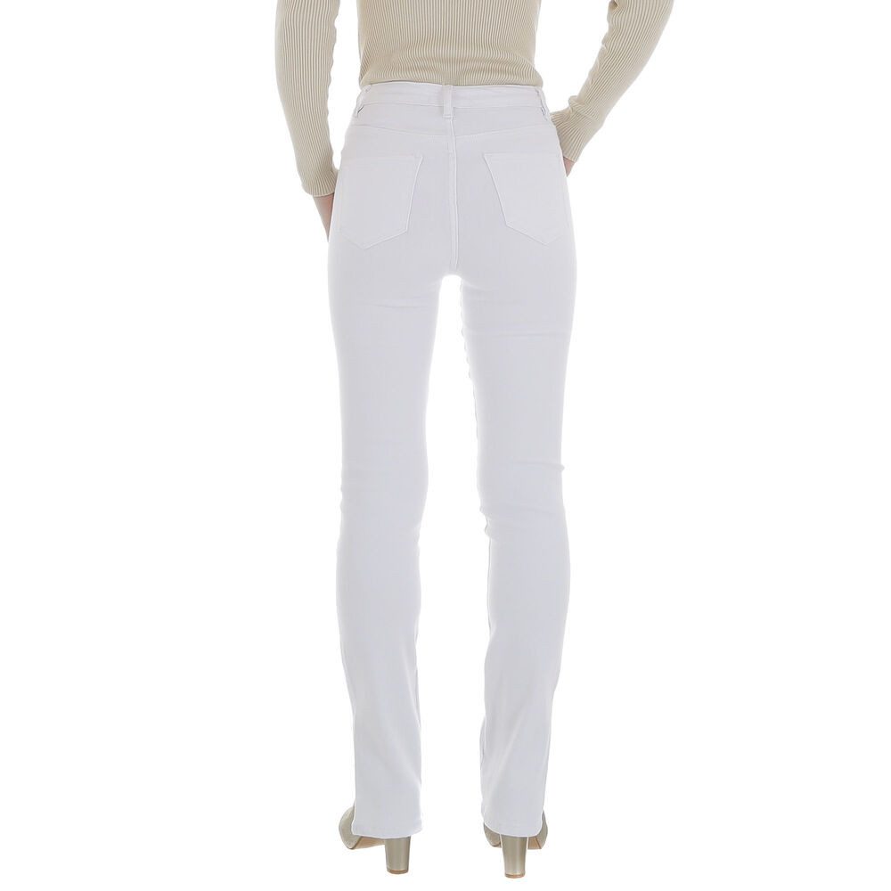 Ital-Design Straight-Jeans Damen Freizeit (86746091) Stretch High Waist Jeans in Weiß