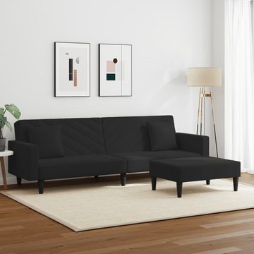 vidaXL Sofa 2-tlg. Sofagarnitur mit Kissen Schwarz Samt