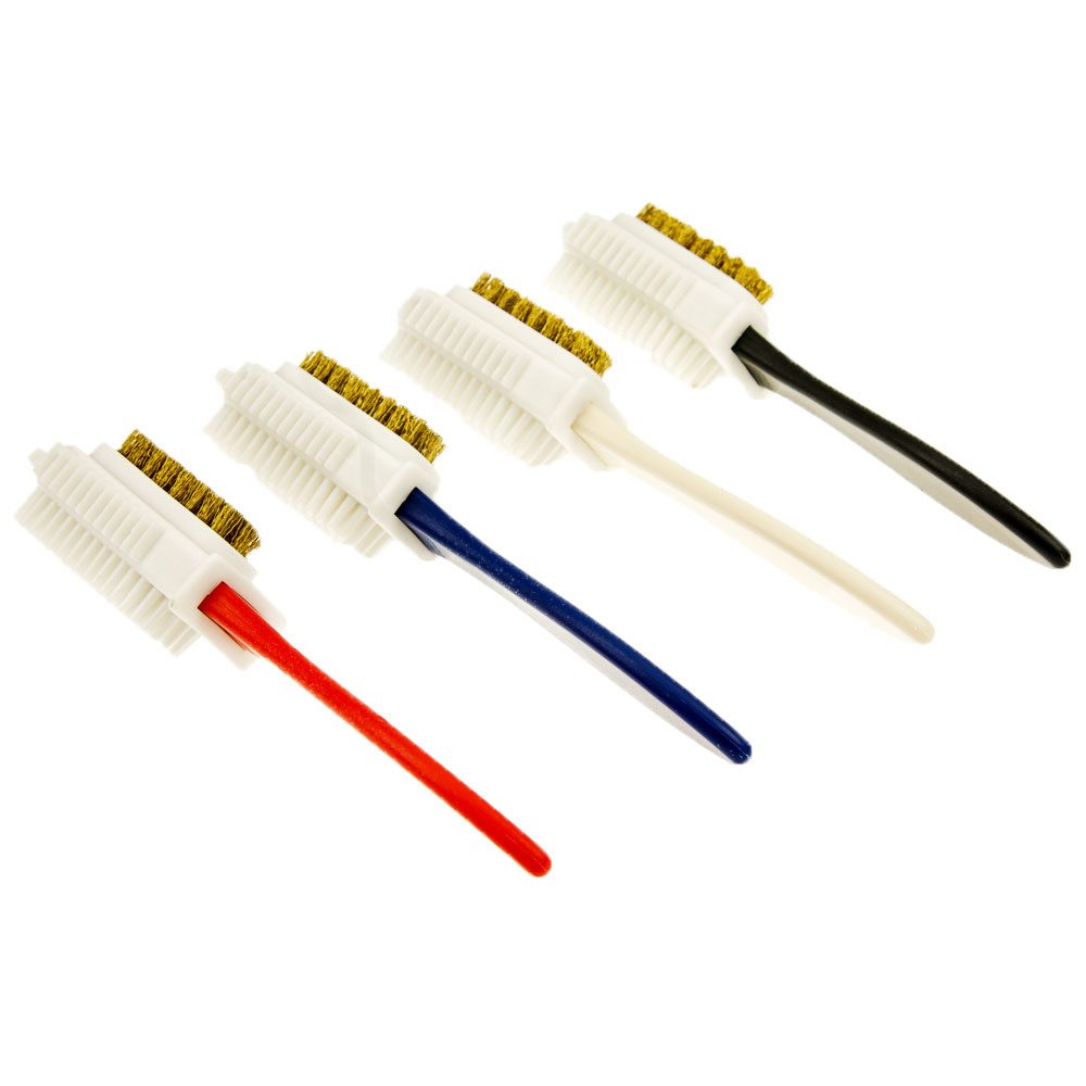 Langlauf Schuhbedarf Reinigungsbürste Wildlederbürste mit Messing- & Nylonborsten, Gumminoppen