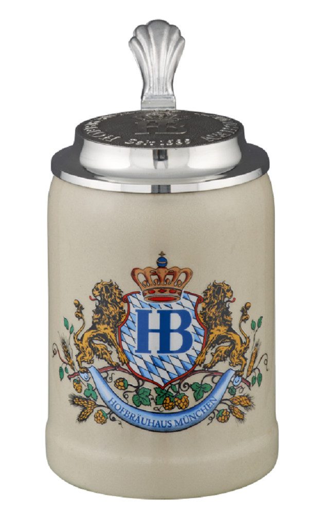 Hofbräuhaus München Bierkrug Steinkrug "Löwendekor", verschiedene Ausführungen, Steinzeug, Steinzeug