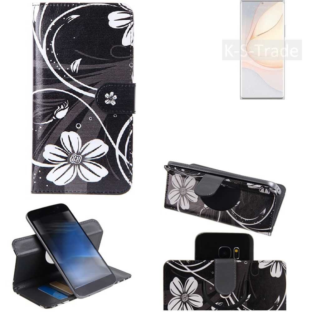 K-S-Trade Handyhülle für nubia Z40 Pro, Schutzhülle Handyhülle Hülle 360° Wallet Case ''Flowers''