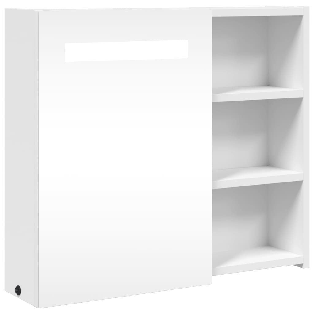 Spiegelschrank 60 x 13 x 52 cm Spiegelschrank mit LED-Beleuchtung Weiß 60x13x52 cm