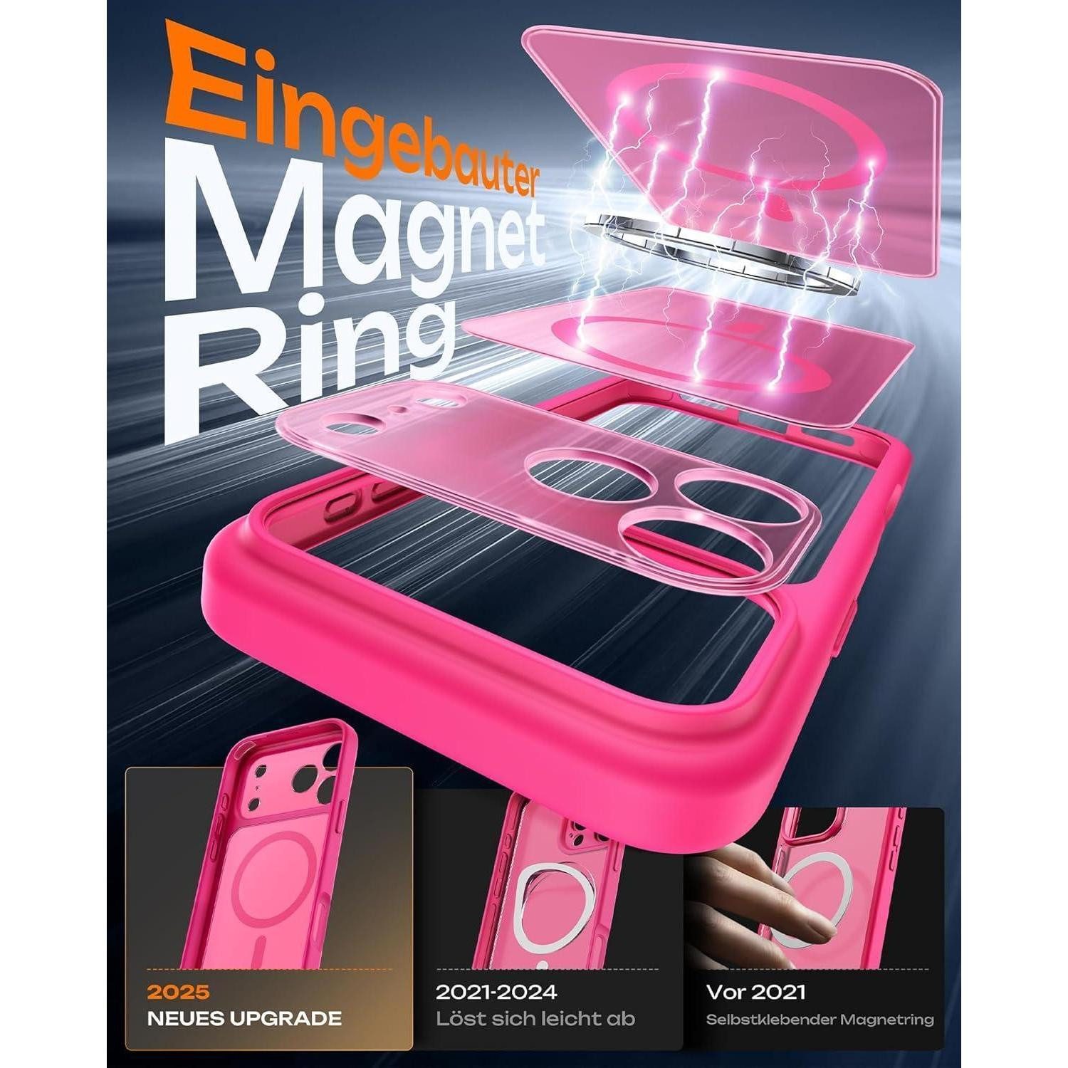 LuxusKollektion Handyhülle Hülle iPhone 17 Pro MagSafe transluzent matt rosa – Bild 4 von 5