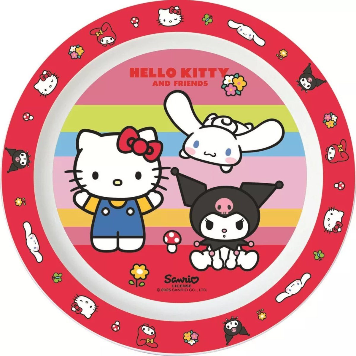 Hello Kitty Kindergeschirr-Set Hello Kitty And Friends Mikro flacher Teller 22 cm