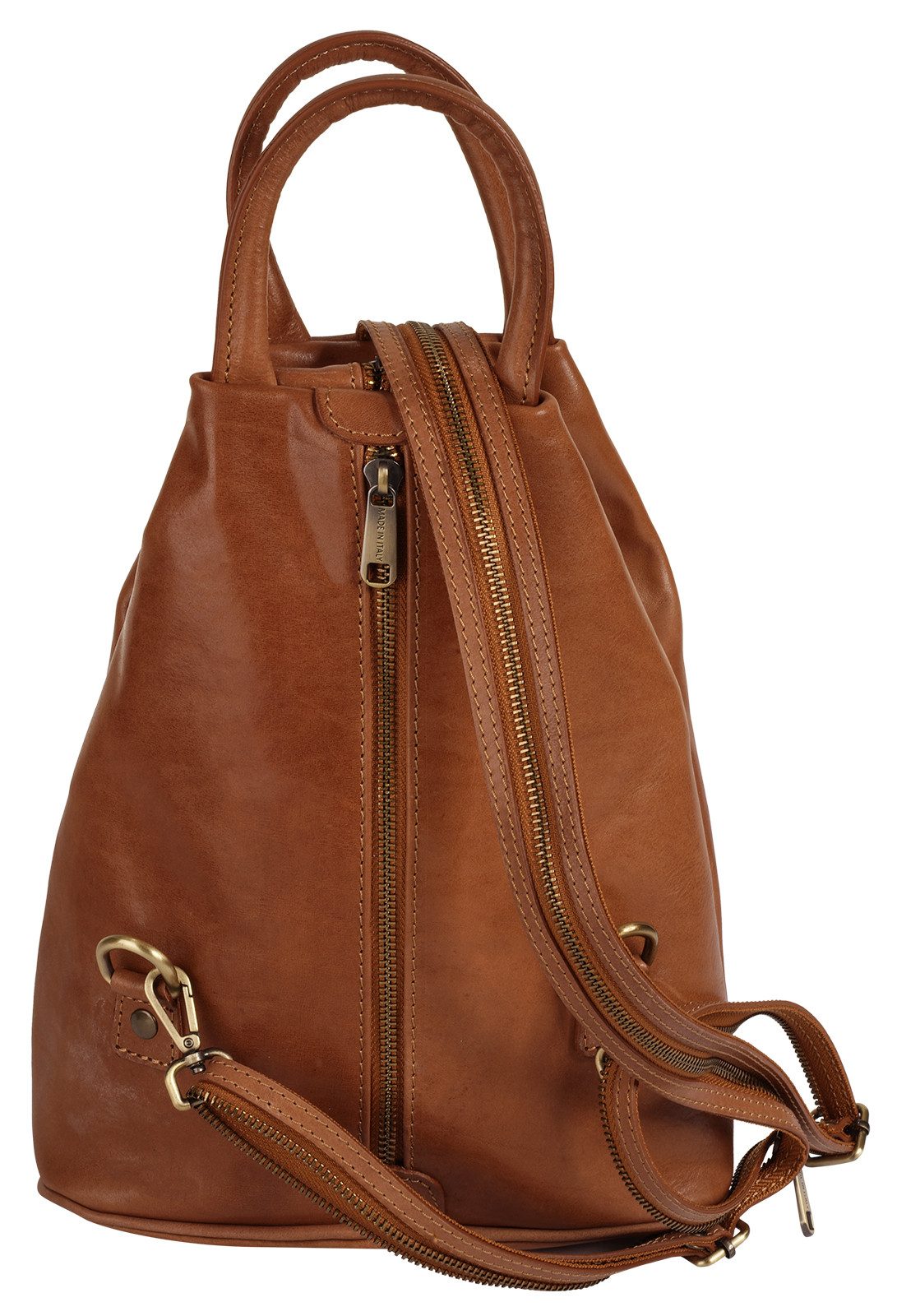 Piké Cityrucksack, echt Leder, Made in Italy