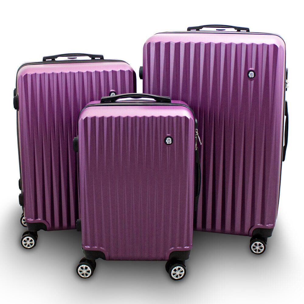 Barut Trolleyset Barut Reisekofferset 3-teilig Modell General Lila / Purple, 4 Rollen, (Set, 3 tlg., MS-17074)
