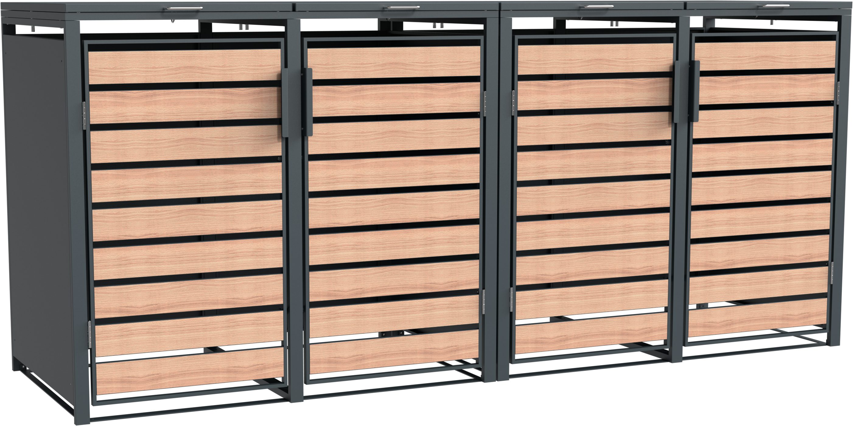 WESTMANN Mülltonnenbox Lacina, Platz für 4 Mülltonnen je 240 L, BxHxT: 264x80x116 cm