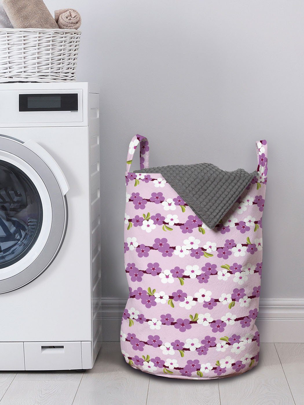 Wäschesäckchen Kirsche Griffen verzweigt für Wäschekorb Waschsalons, japanisch sich mit Abakuhaus Bloom Kordelzugverschluss