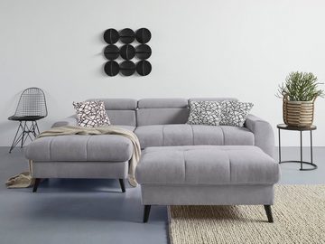 COTTA Ecksofa Mia L-Form, 3-tlg.-Kissen-Set, Recamiere, wahlweise mit oder ohne RGB-Beleuchtung