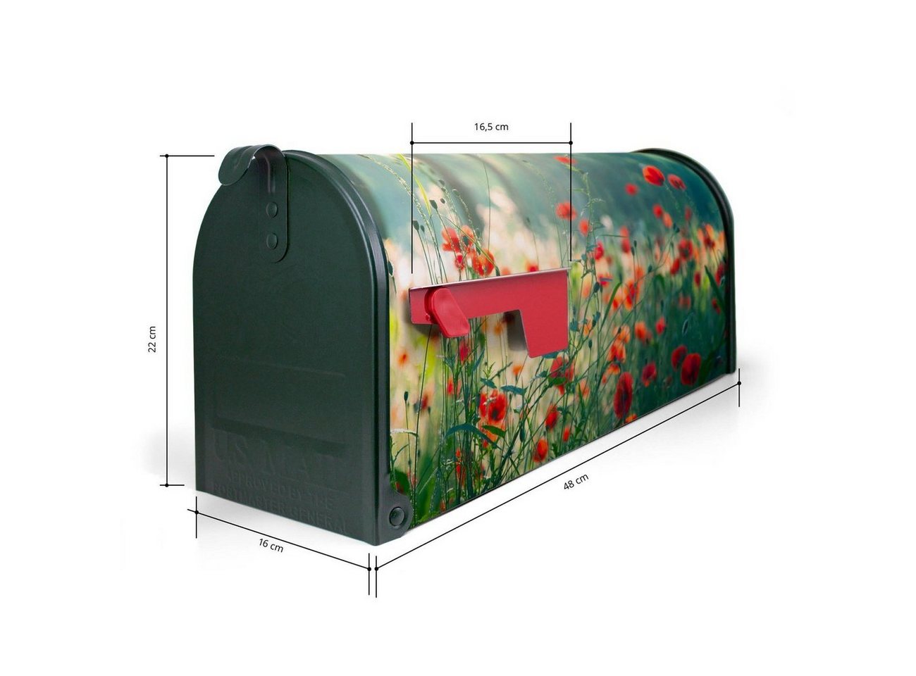 Thumbnail - banjado Amerikanischer Briefkasten Mailbox Waldmohn (Amerikanischer Briefkasten, original aus Mississippi USA), 22 x 17 ...