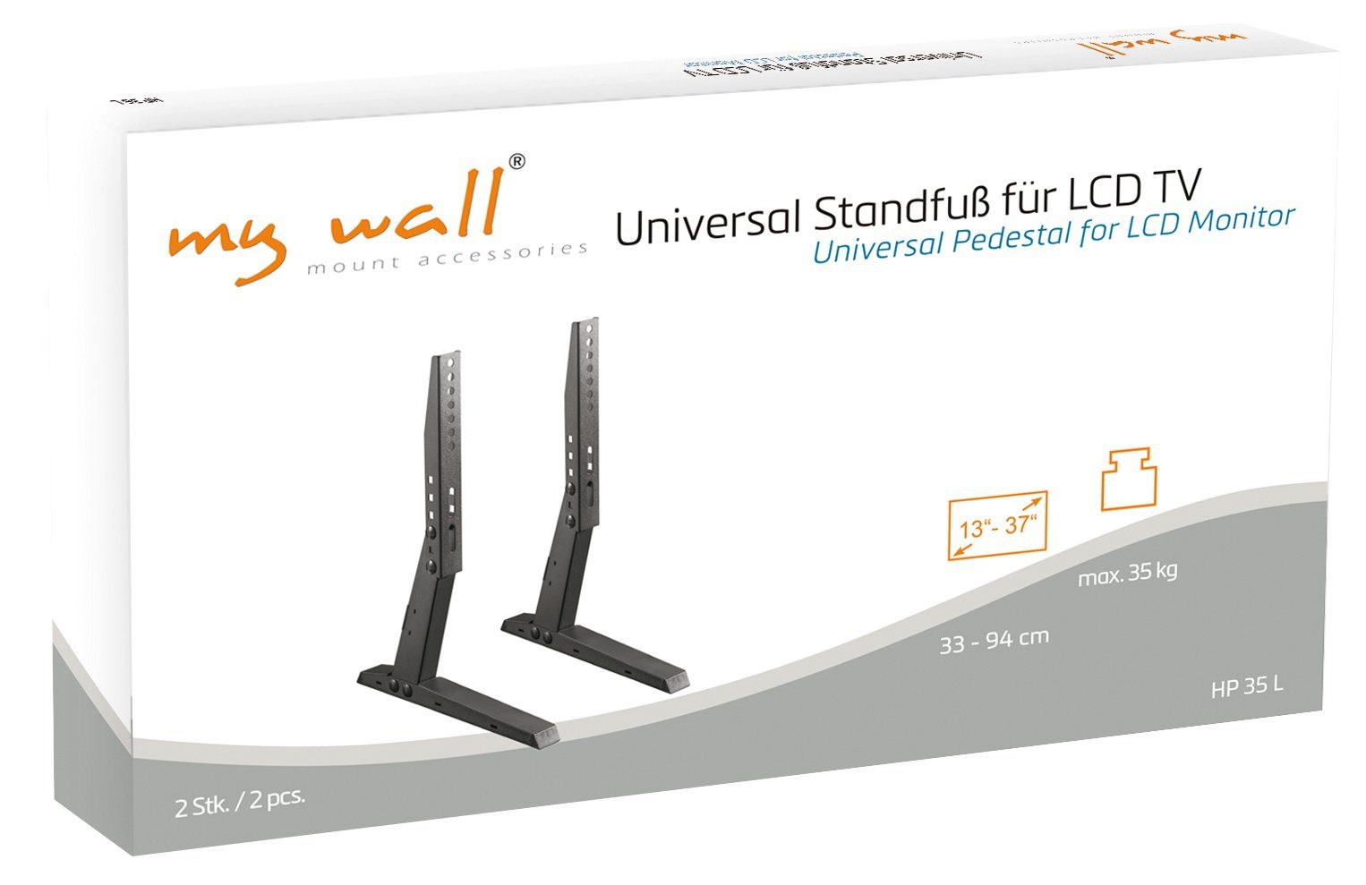 für 1-teilig, Packung, TV-Standfuß, Flachbildschirme) Standfuß wall (bis Universal my Zoll, 37 HP35L