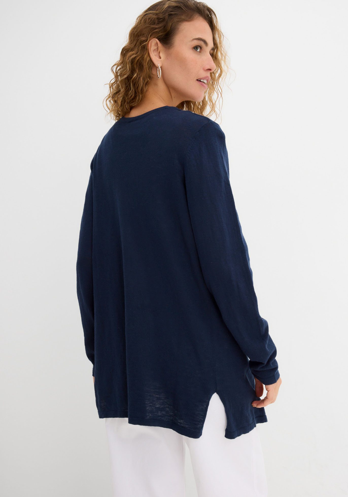 bonprix Strickjacke lockere Passform, Slub-Strick, Casual Stil, aus Baumwolle