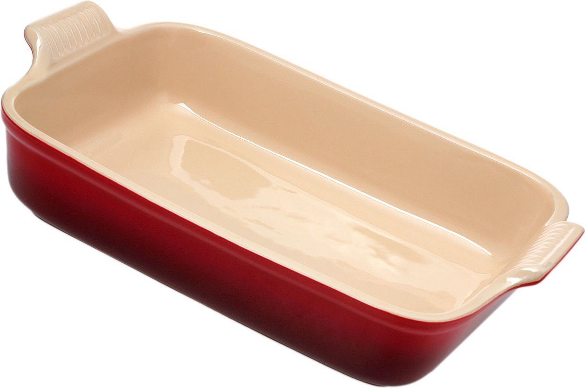 LE CREUSET Backform Heritage Kirschenrot 32 x 24 x 7,5 cm, (1-tlg), spülmaschinengeeignet, mikrowellen- und tiefkühlergeeignet
