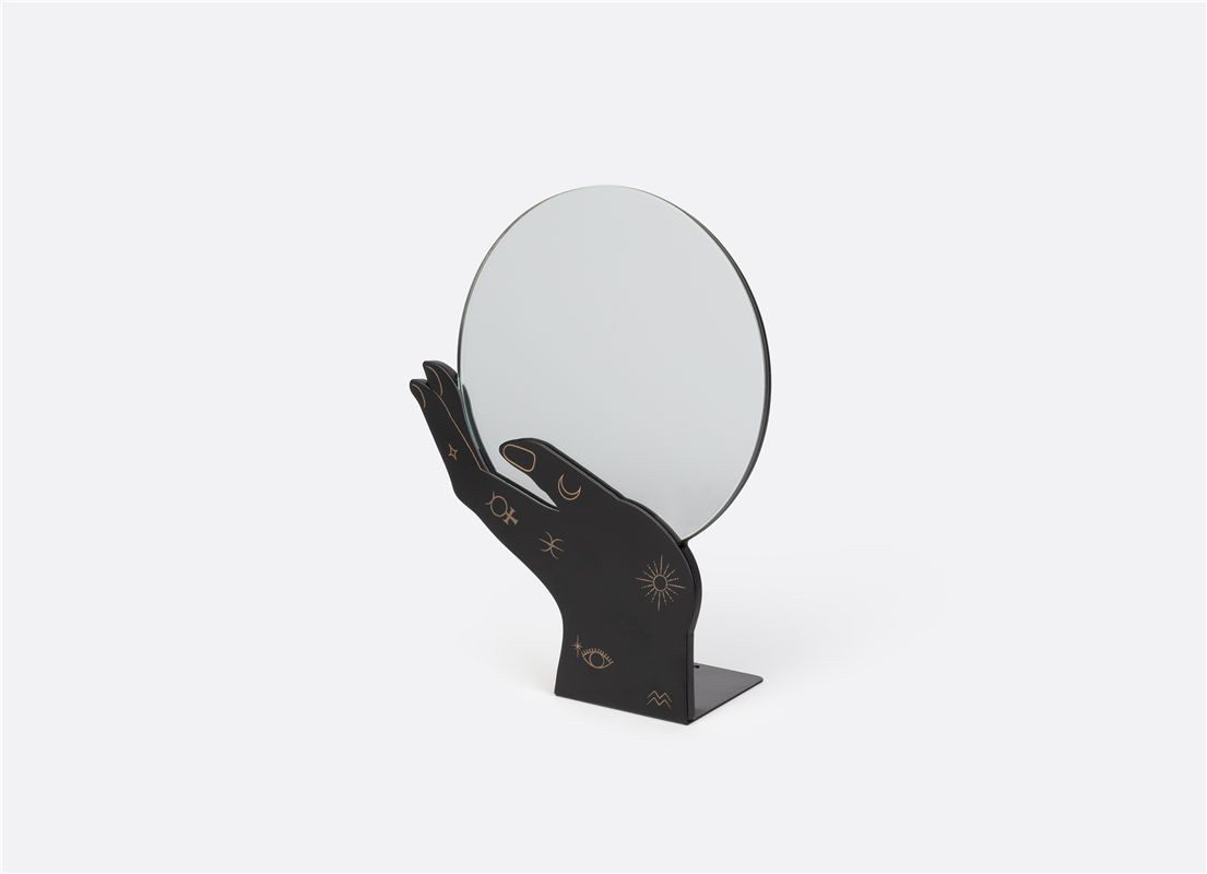 DOIY Dekospiegel Tischspiegel Psychic (Spiegelfläche ca. Ø 17,5 cm, 1-St., mystische Hand), Spiegel Badspiegel, ca. 20 x 23 x 7 cm