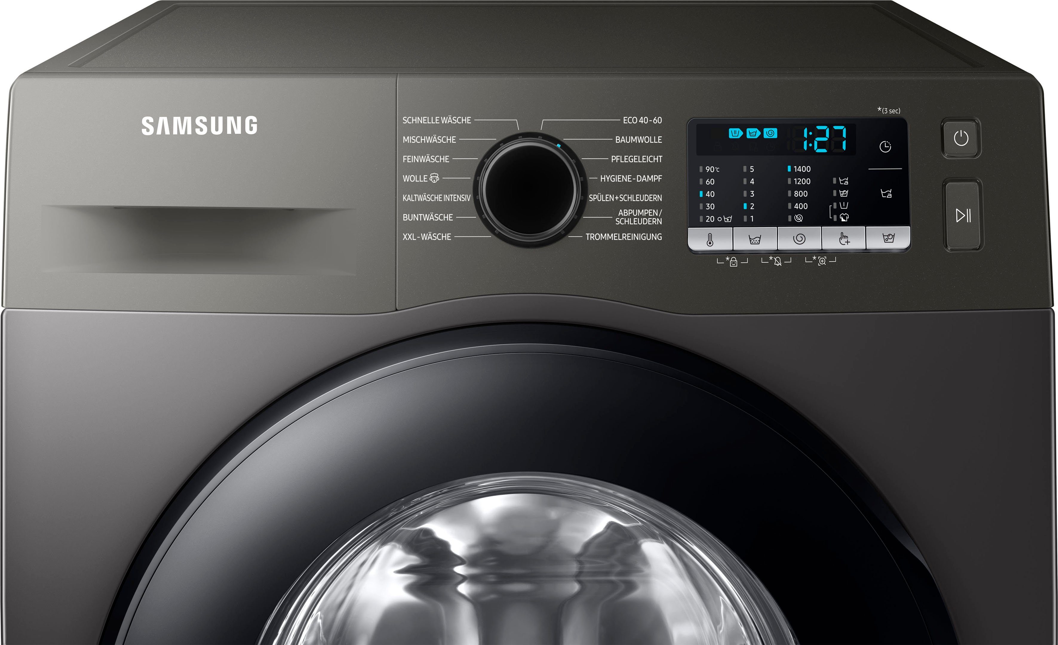 Samsung Waschmaschine WW5000T U/min, 7 WW70TA049AX, 1400 FleckenIntensiv-Funktion kg, INOX