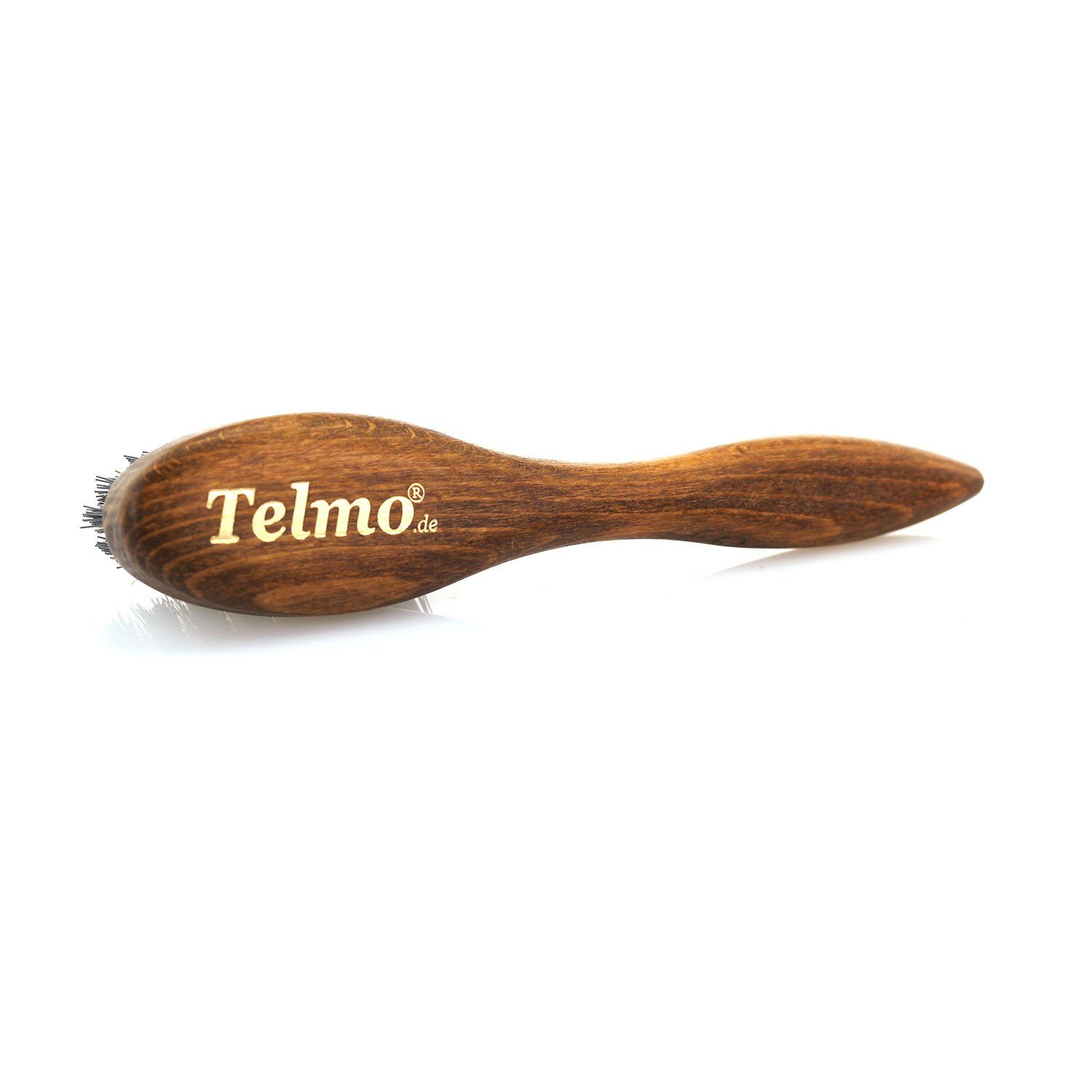 Schuhputzbürste braun Holz Kopf, ovalem x mit TelMo TelMo 165mm lackiert 35mm Raulederbürste