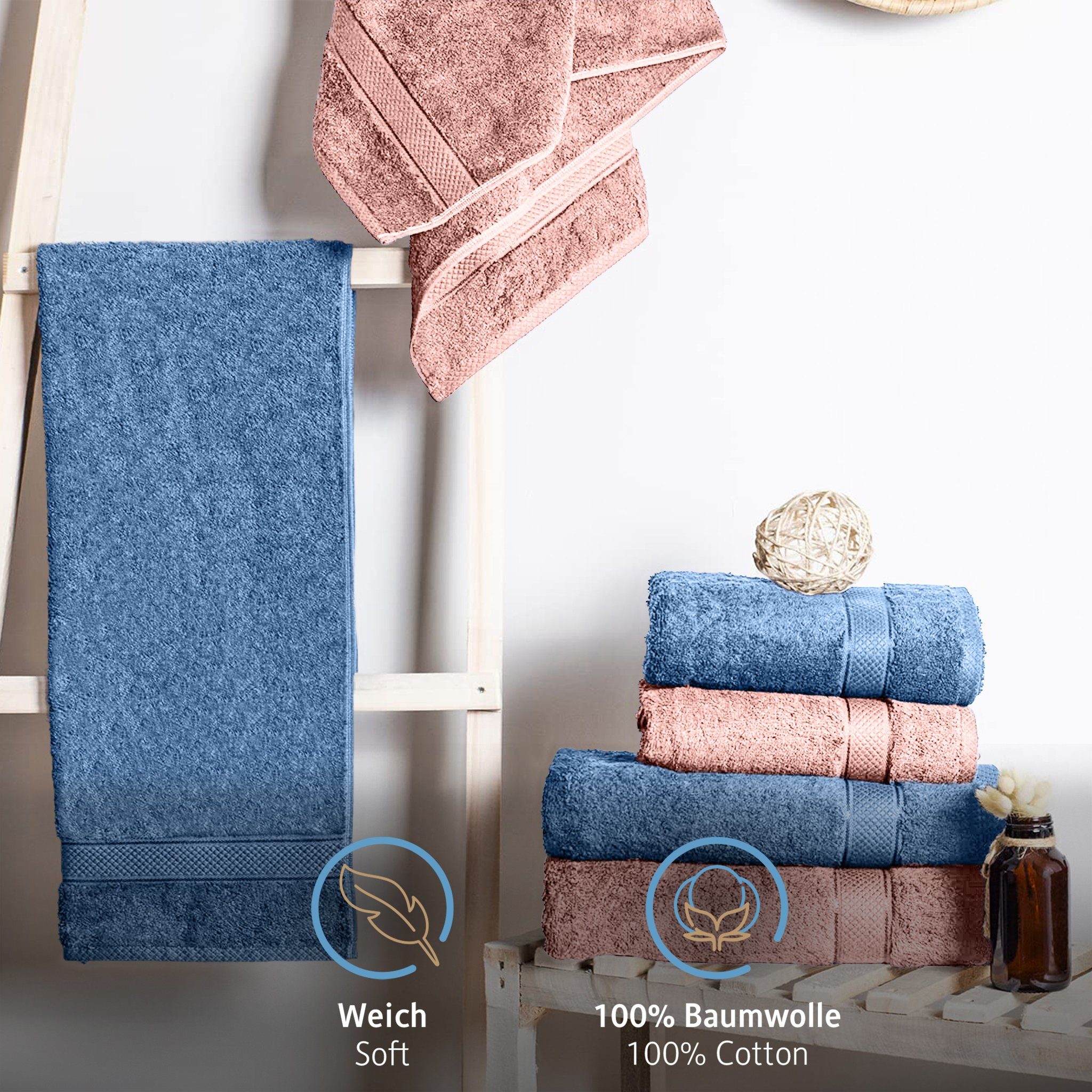 Komfortec Handtuch Set Handtuch Set 100% Baumwolle, 4&6 Teilig, Handtücher günstig online kaufen