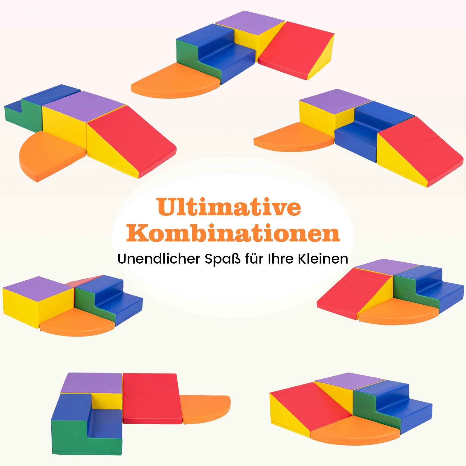 COSTWAY Spielbausteine, (4 St), zum Klettern, mit Klettverschluss