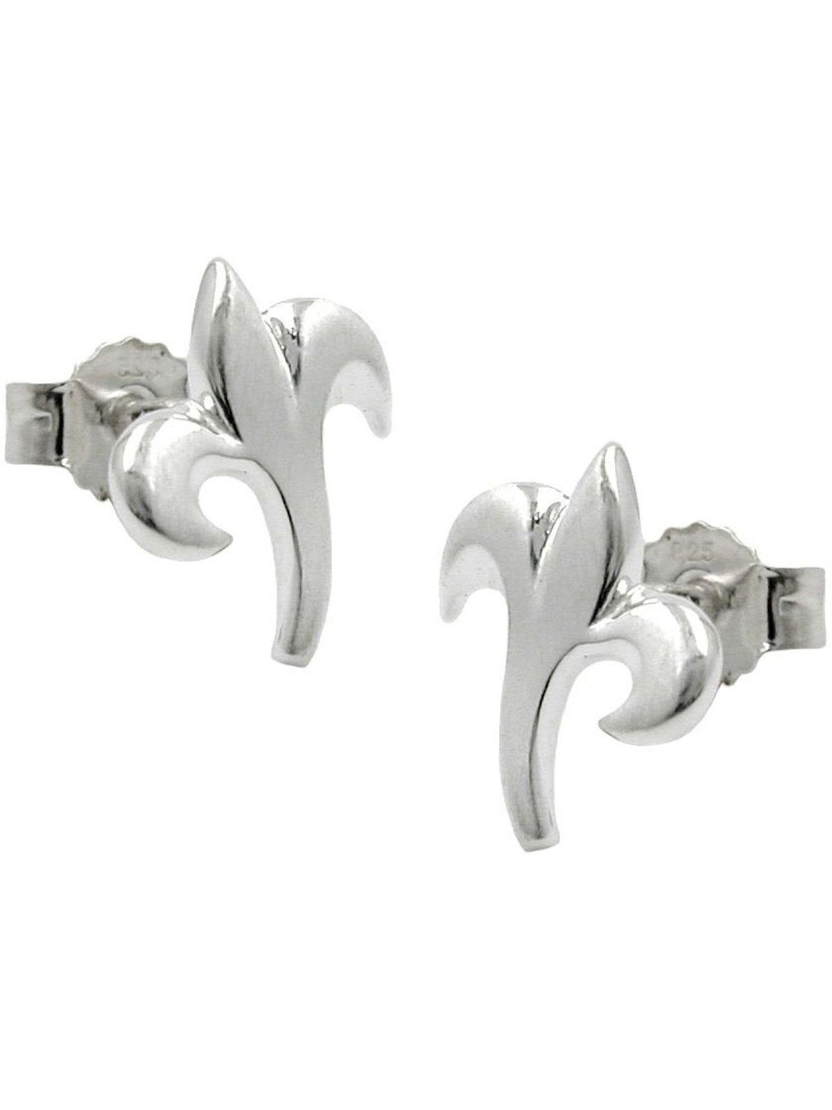 Gallay Paar Ohrstecker Ohrring 9x8mm kleine Blüte mattiert Silber 925 (1-tlg)