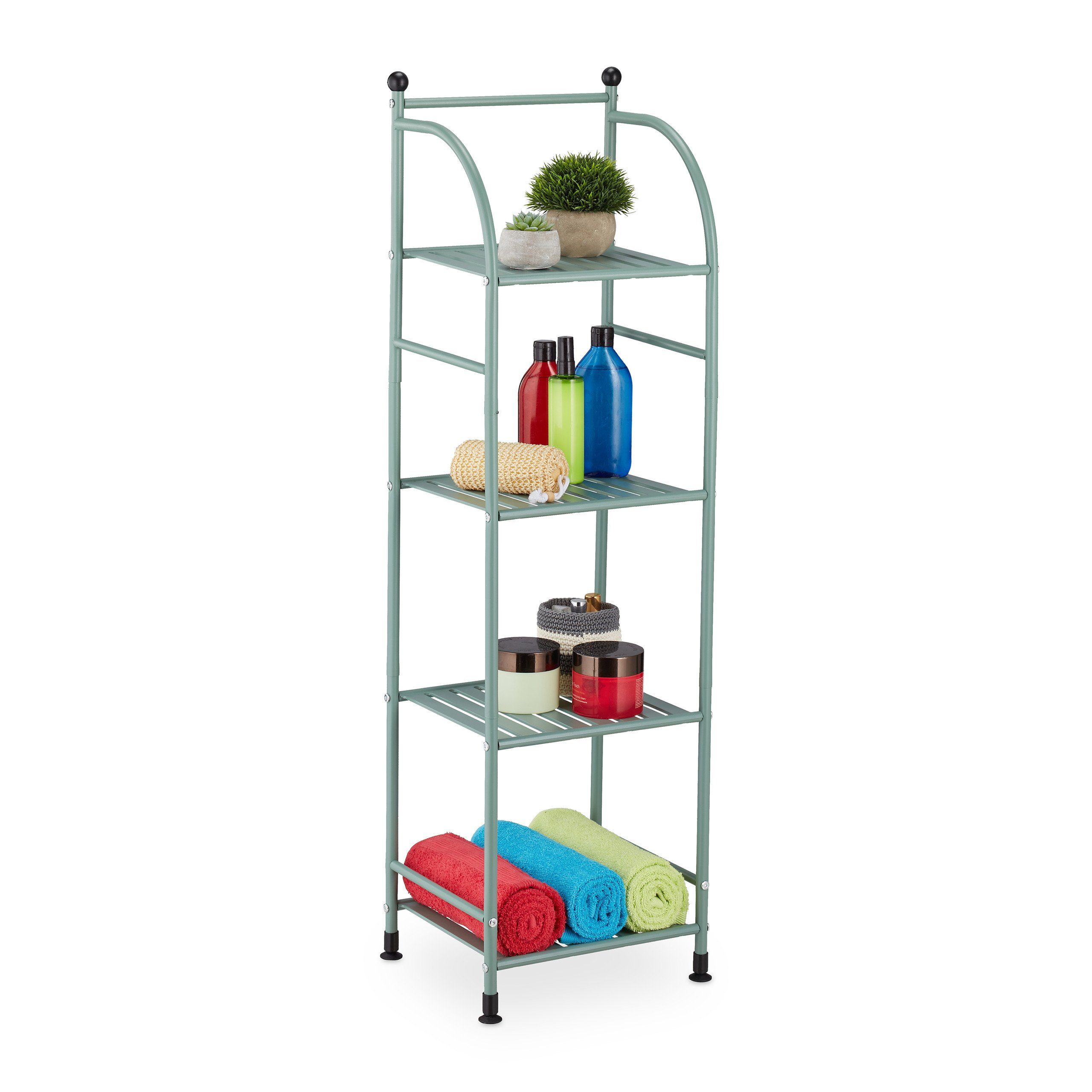 relaxdays Standregal Schmales Standregal mit 4 günstig online kaufen