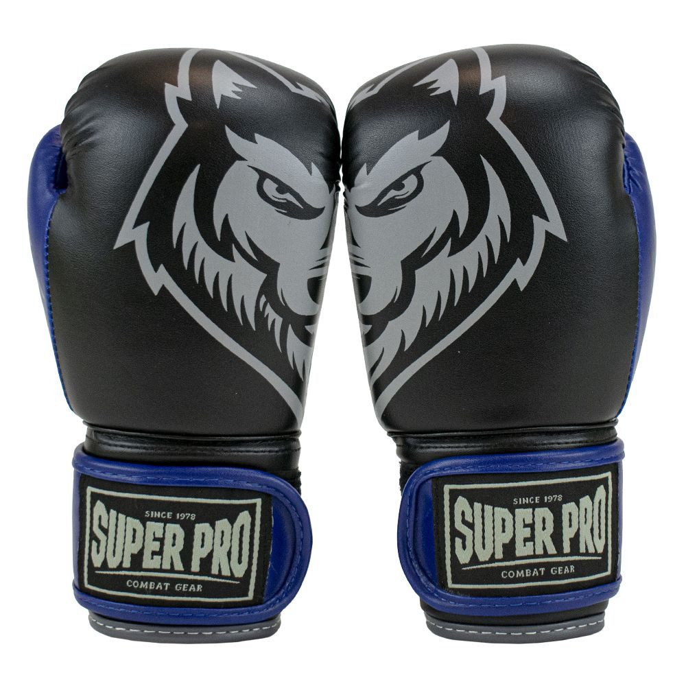 Super Pro Boxhandschuhe Super Pro Combat Gear Bokshandschoenen Kids Wolf - Zwart/Blauw - 6 oz