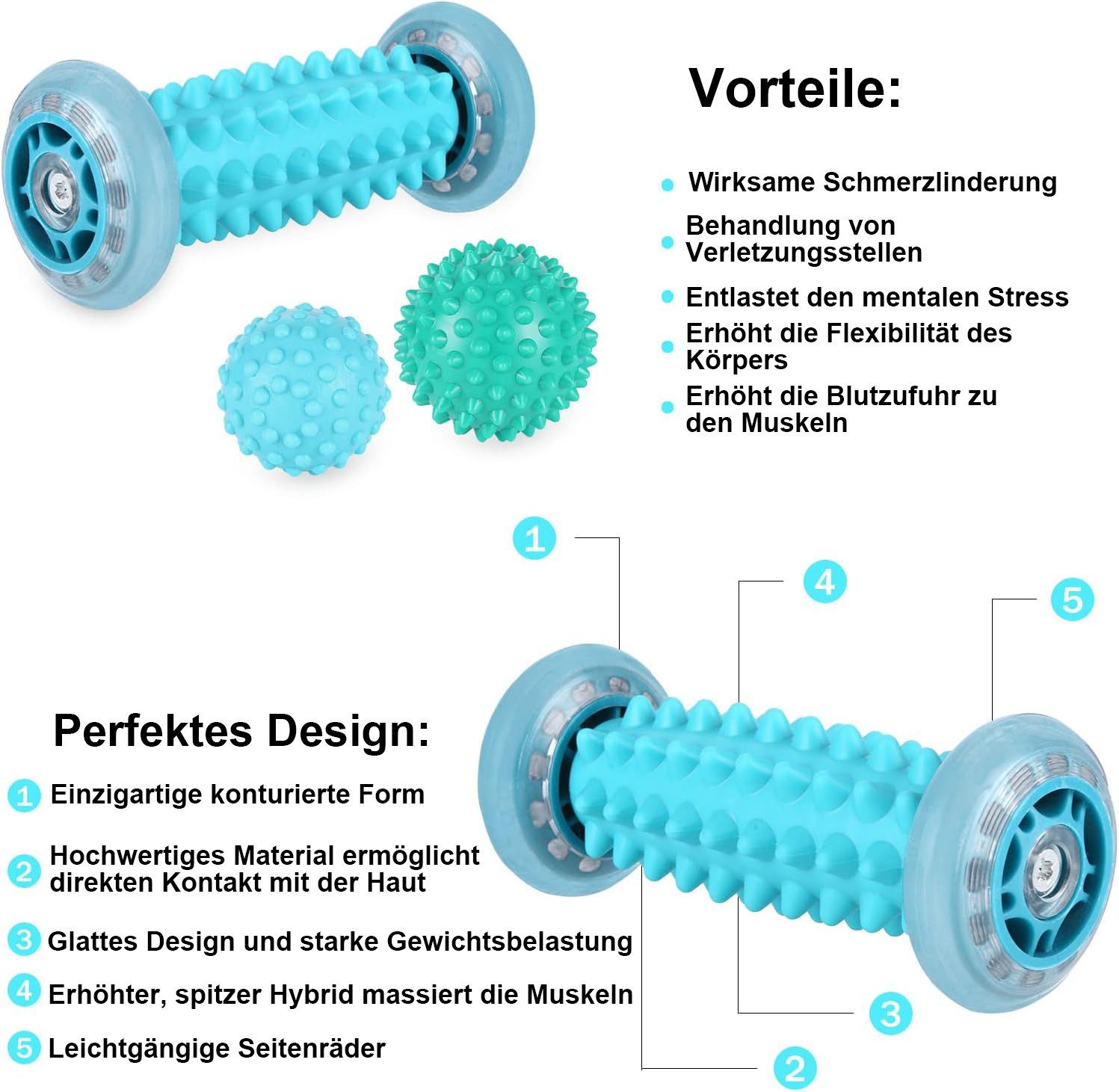 SinLaw Massageball Massage Set, Fußmassage 3er Set, Fußmassagegerät, 1-tlg., Igelbälle zur Ganzkörpermassage