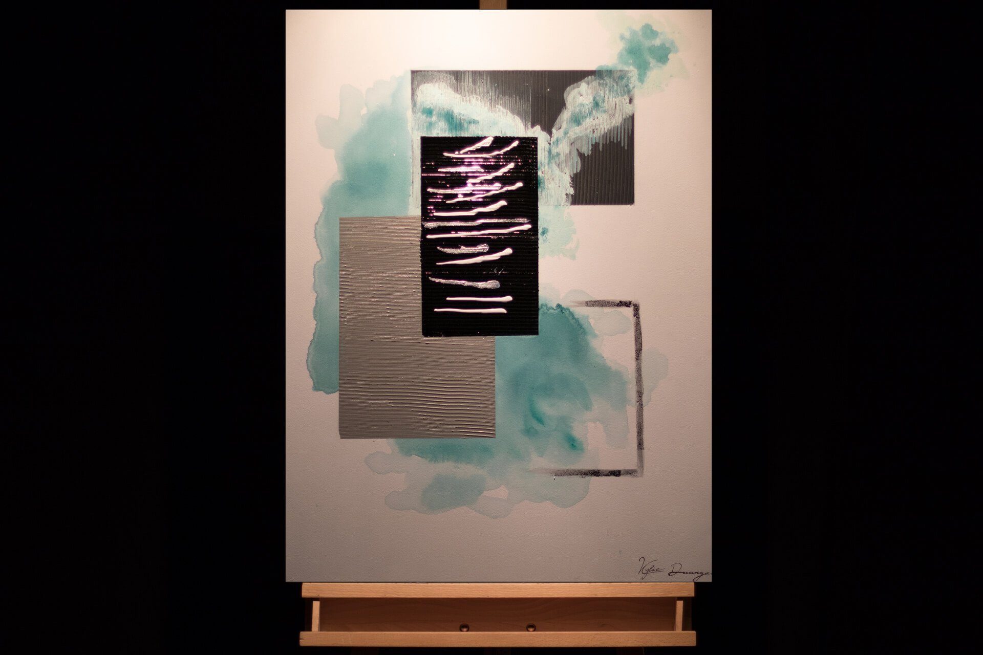 100% Wandbild Cloudy cm, 60x80 Leinwandbild HANDGEMALT Wohnzimmer Gemälde KUNSTLOFT Interaction