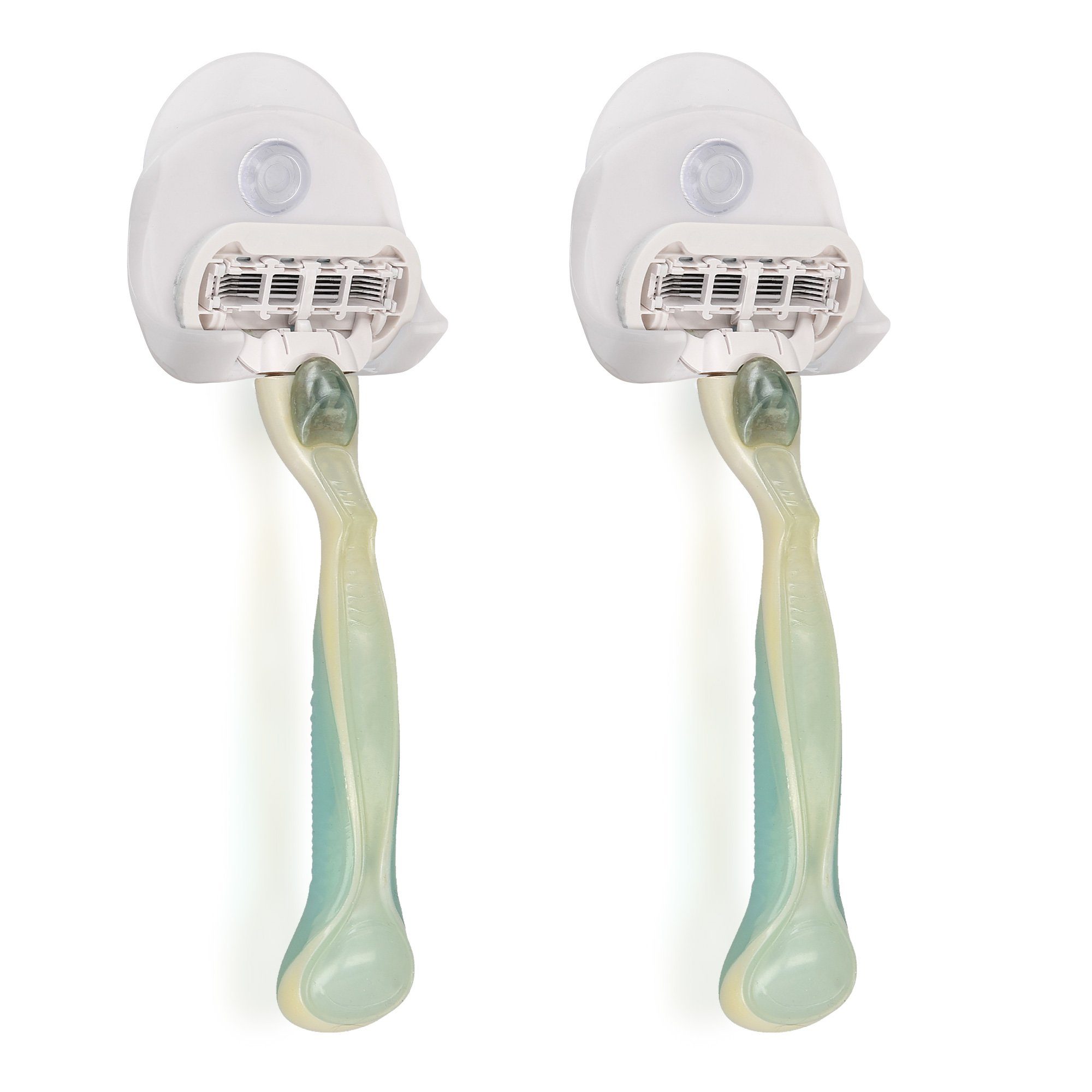 kwmobile Rasier-Set 2x Saugnapf Halterung für Rasierer, 2-tlg., für Glas und Fliesen - Nassrasierer Saugnapf Halter Set - Wand Haken
