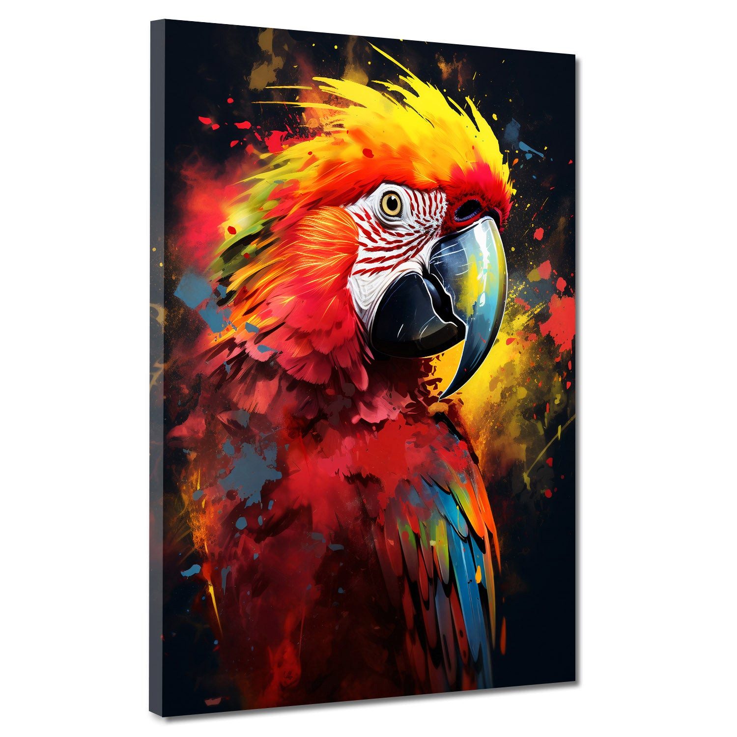 Artedinoi Leinwandbild Papagei Pop Art Colour Leinwandbild Wandbild Kunstdruck XL Wanddeko