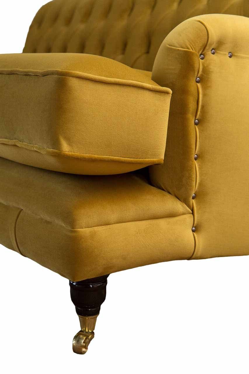 JVmoebel Sofa, Chesterfield Sofa 3 Textil Polster Sitzer Couchen Elegante Stoff Sofas