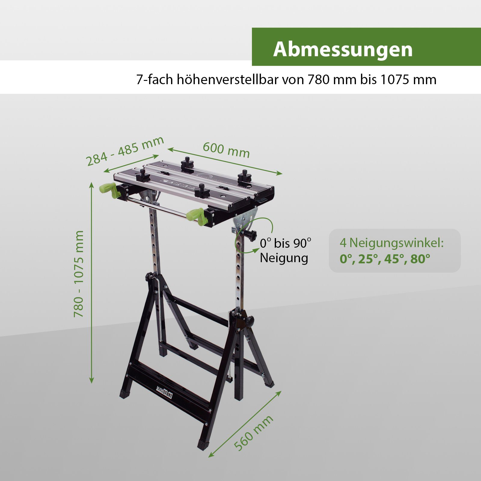 TRUTZHOLM Werkbank 2er Set Werkbank klappbar höhenverstellbar, (2er-Set)