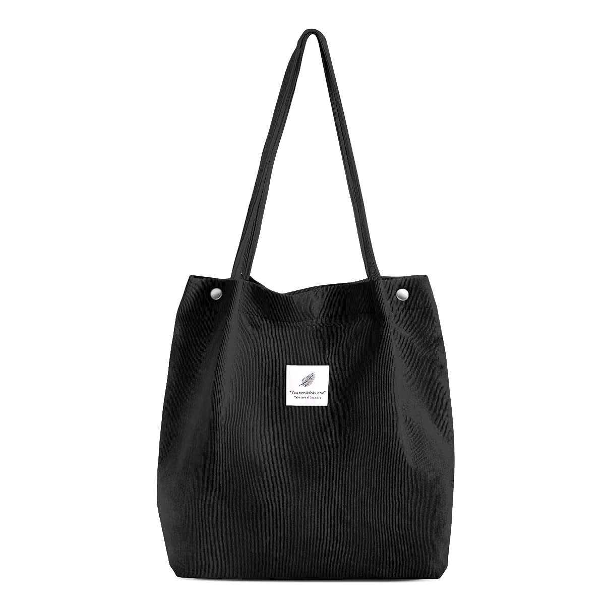 Zaewry Schultertasche Shopper Tasche Damen Groß Cord Tasche Tote Bag Strandtasche, für College Schule Arbeit Reisen Einkaufen