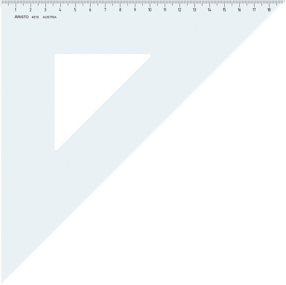 ARISTO Geodreieck Dreieck 45 Grad Acryl 269mm transparent