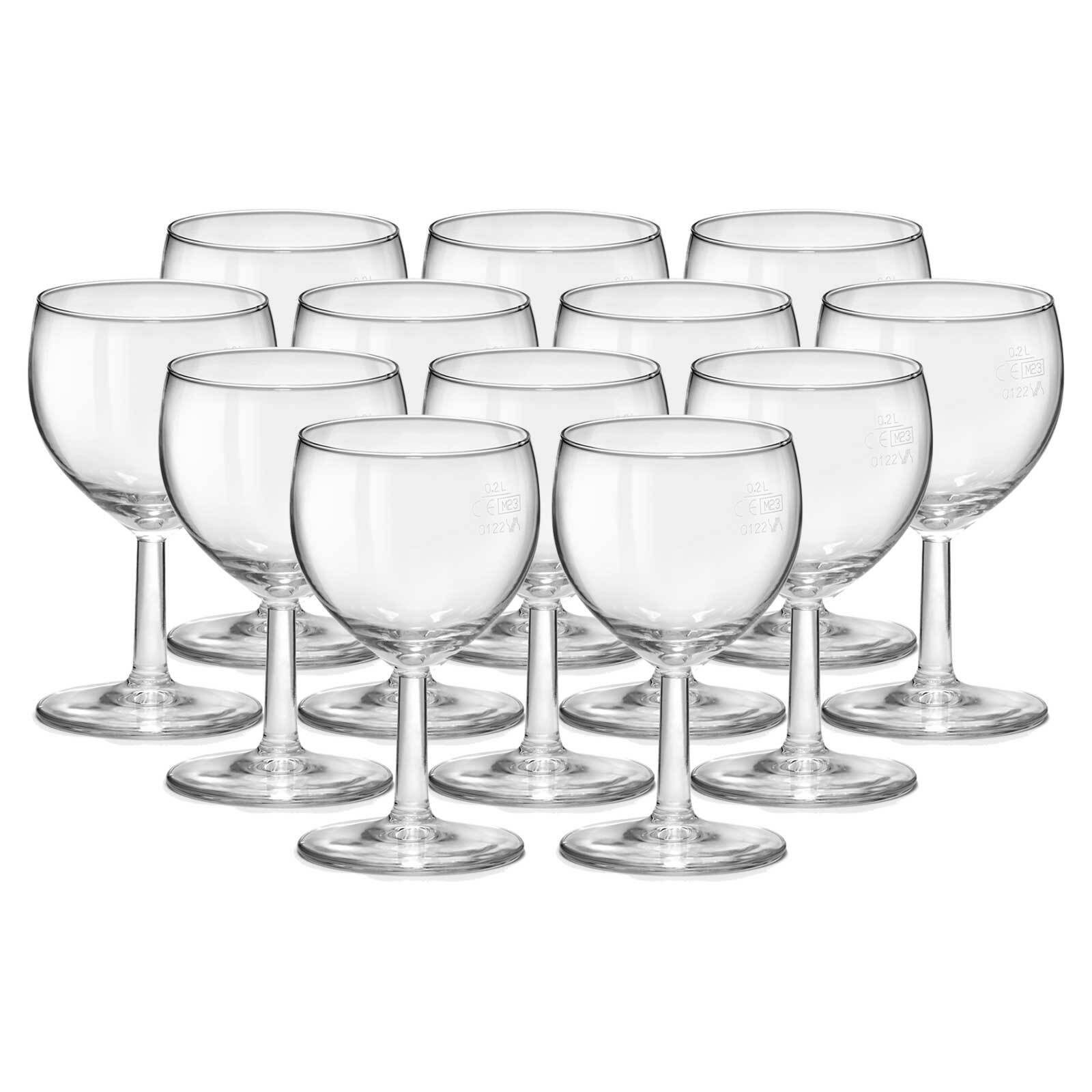 van Well Weinglas Ballon Profi Weingläser geeicht 0,2 l 12er Set, 12-tlg., Glas
