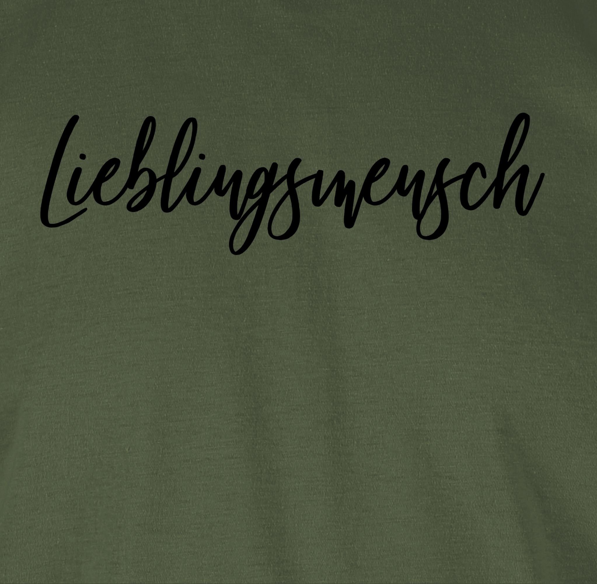 Lieblingsmensch T-Shirt Valentinstag Liebe 2 Schwarz Partner Shirtracer Army Grün