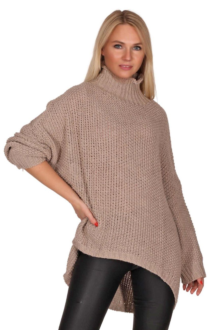 Charis Moda Longpullover Strickpullover Turtelneck Vorne günstig online kaufen