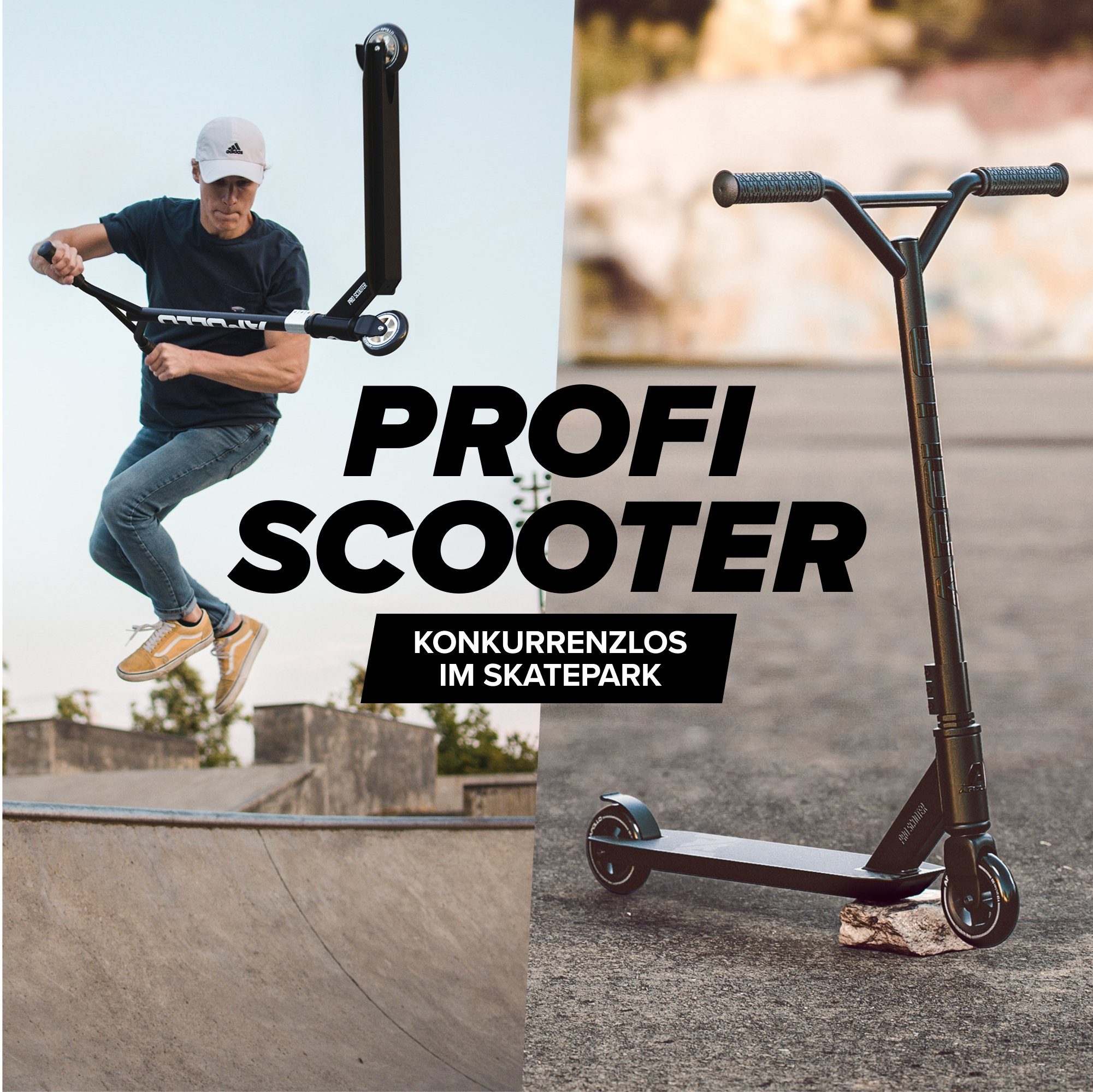 Apollo Stuntscooter Kinder Freestyle Kickscooter Genius Pro, Kinderroller Trick Roller Kinder und Erwachsene