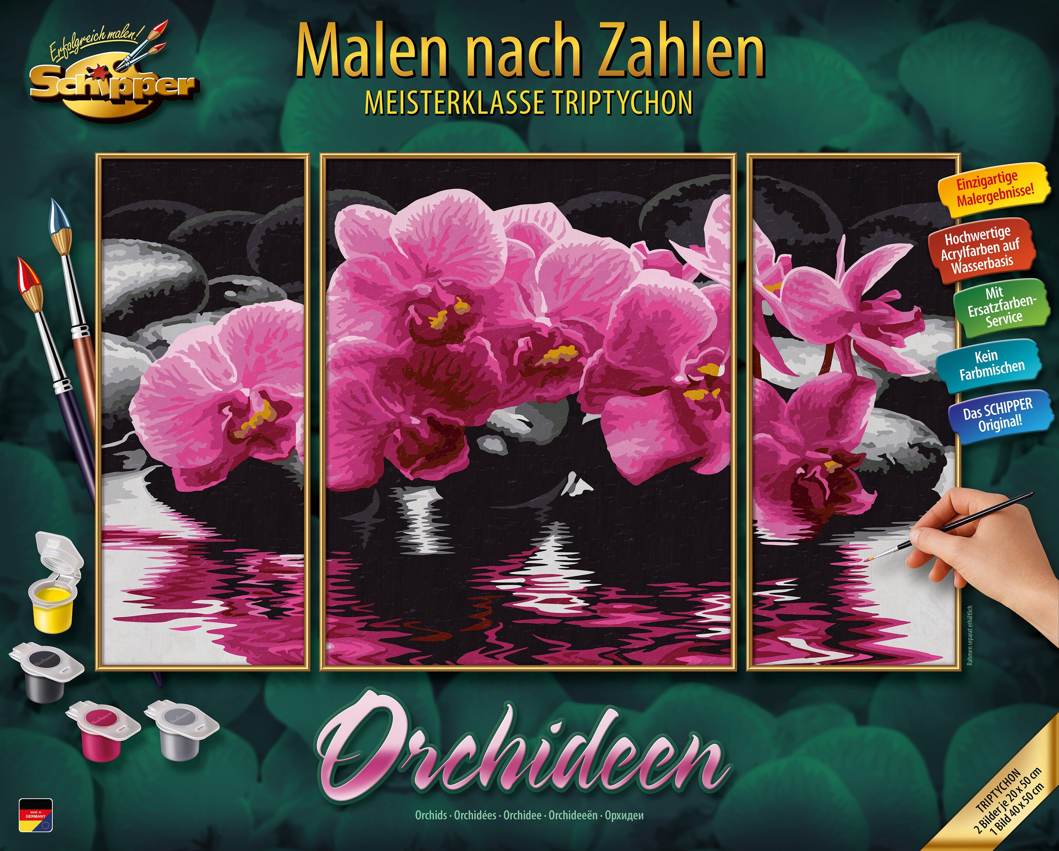Schipper Раскрась по номерам Meisterklasse Triptychon - Orchideen, Made in Germany
