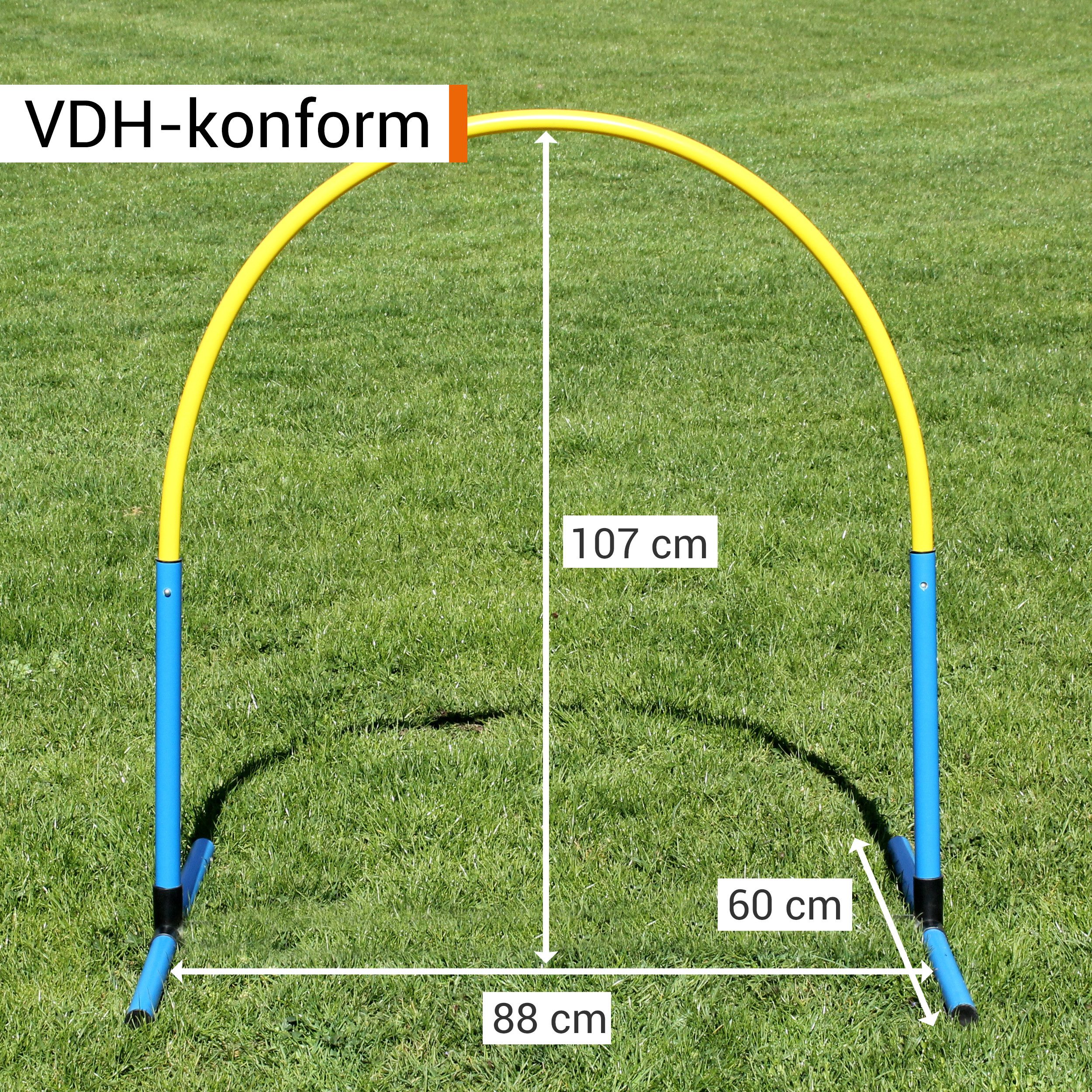 Superhund Agility-Slalom Hoopers Hoop aus Kunststoff – Trainingsgerät für Hundesport – flexibel